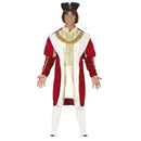 Disfraz de rey para hombre con túnica y gorro medieval