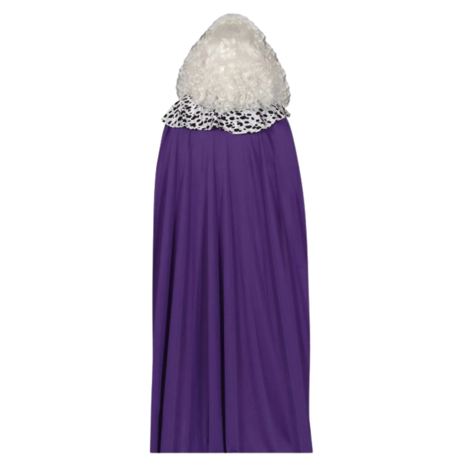 Hombre con disfraz de Rey Mago color lila elegante para belén viviente y eventos navideños
