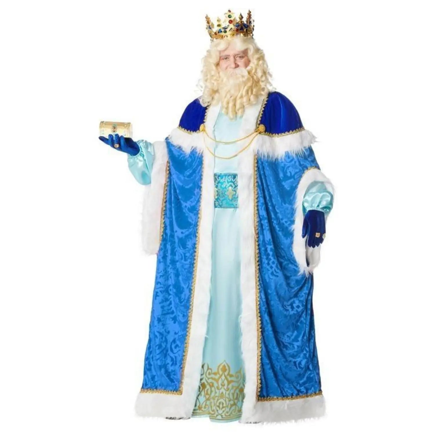 Disfraz de Rey Mago Melchor adulto con abrigo, túnica y cinturón para Navidad