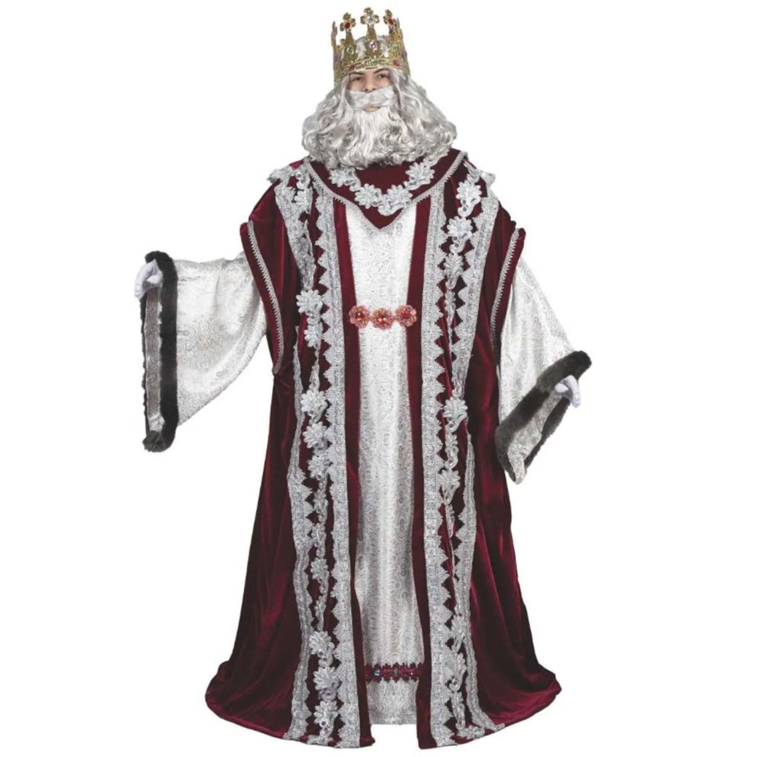 Disfraz Rey Melchor lujo adulto con túnica y detalles decorativos
