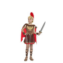 Disfraz de romano centurión infantil con armadura, capa y brazaletes