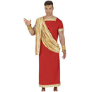 Disfraz romano rojo adulto con toga y túnica para Carnaval y fiestas temáticas históricas
