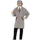 Disfraz de investigador adulto con chaqueta, chaleco y gorra estilo detective clásico para Carnaval