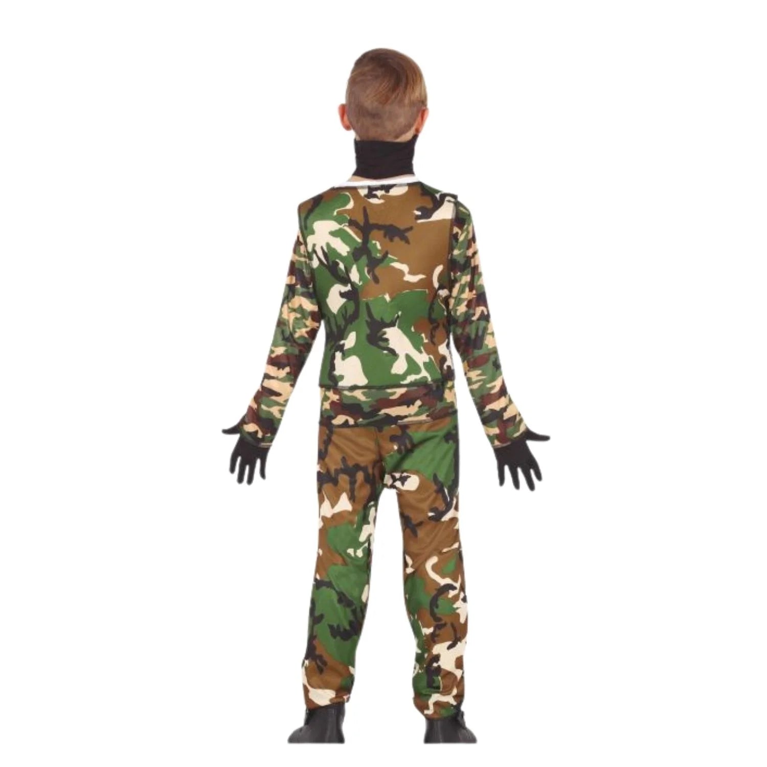 Niño con disfraz de militar infantil para Carnaval