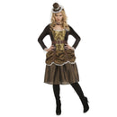 Disfraz Steampunk Lady para mujer con vestido victoriano marrón y negro