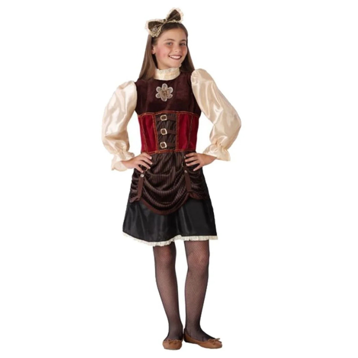 Disfraz steampunk niña con vestido retrofuturista