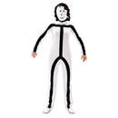 Disfraz stickman adulto con mono estampado y dos máscaras intercambiables ideal para Carnaval y fiestas divertidas