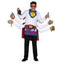 Disfraz Super Papá adulto con capa, antifaz y accesorios de superhéroe divertido