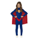 Disfraz de superhéroe infantil con capa y mono para Carnaval, nina