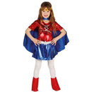 Disfraz de superheroína para niña con capa y vestido