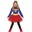 Disfraz de súper héroe para niña con vestido colorido ideal para Carnaval y fiestas temáticas