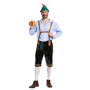 Disfraz tirolés para hombre con pantalón tradicional, camisa y gorro con pluma estilo Oktoberfest