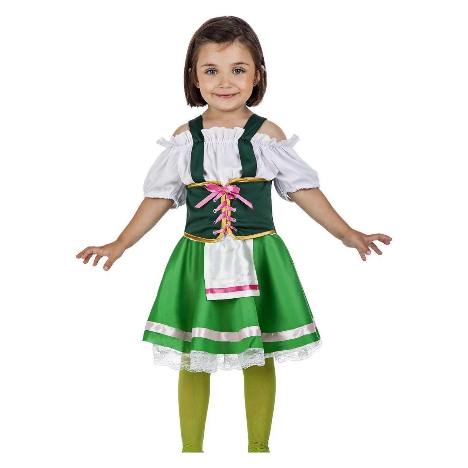 Disfraz de tirolesa para niña con vestido tradicional, corsé y blusa