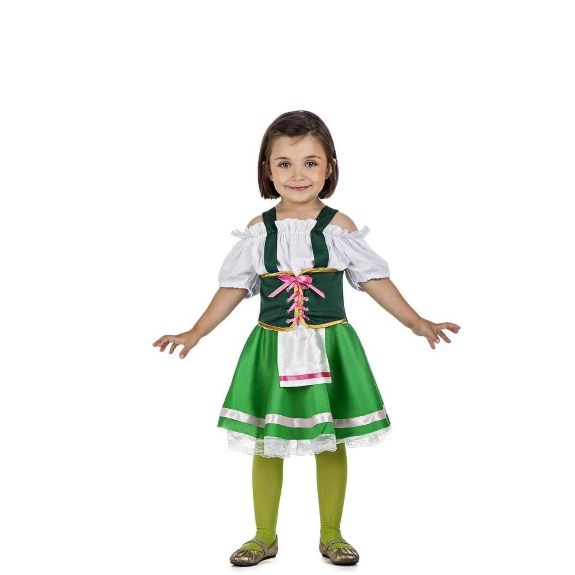 Disfraz de tirolesa para niña con vestido tradicional, corsé y blusa