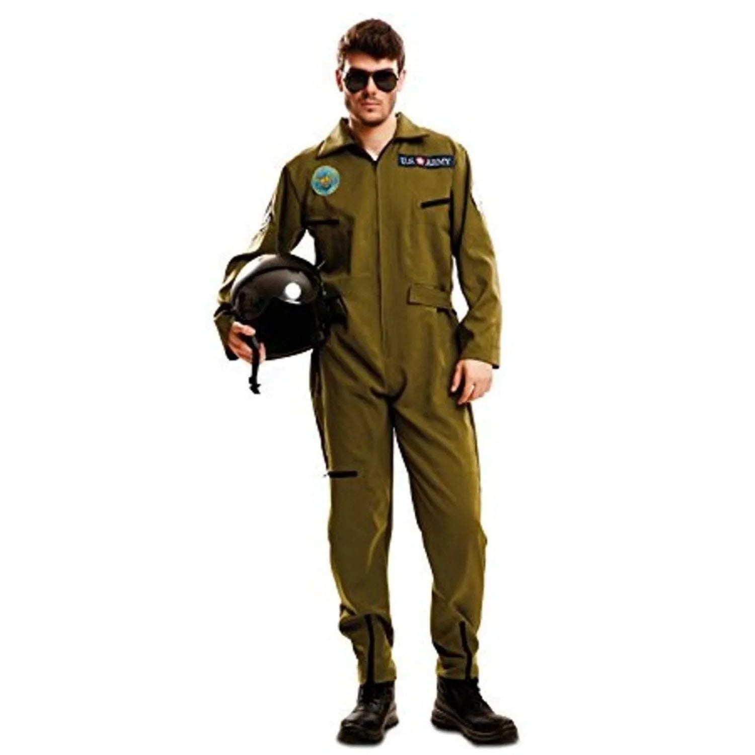 Disfraz Top Gun para adulto con mono de piloto militar