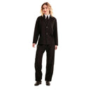 Disfraz de traje negro adulto con chaqueta y pantalón estilo agente secreto para Carnaval o Halloween
