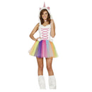 Disfraz unicornio mujer con vestido y capucha