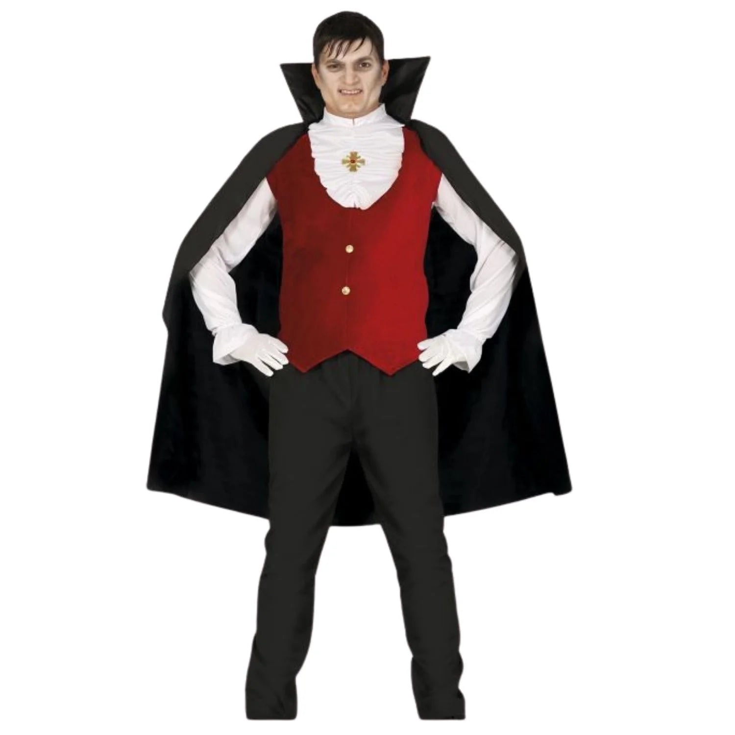 Disfraz vampiro count adulto con capa y chaleco para Halloween