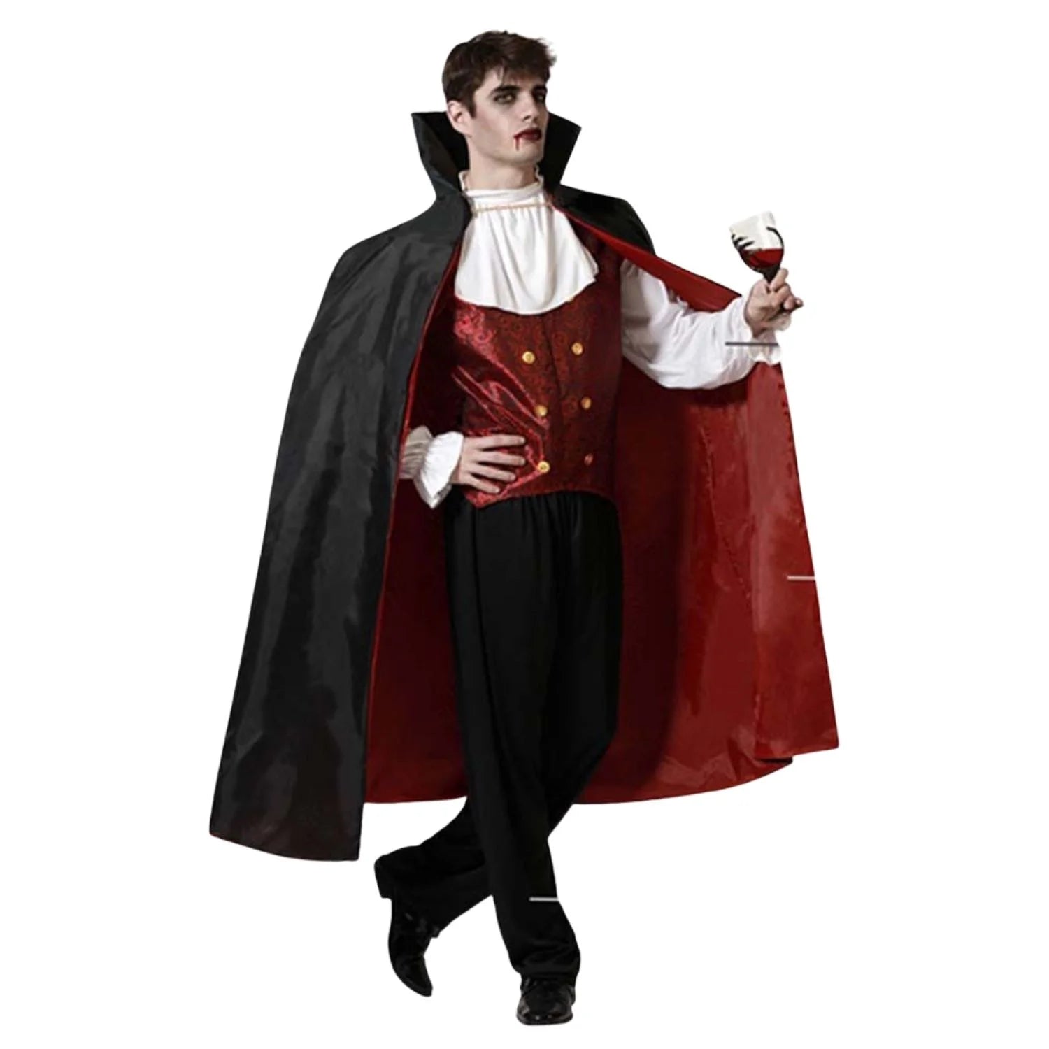 Disfraz vampiro hombre con capa para Halloween