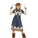 Disfraz de cowboy para niña con chaleco y vestido estilo vaquera del Oeste para Carnaval y fiestas temáticas