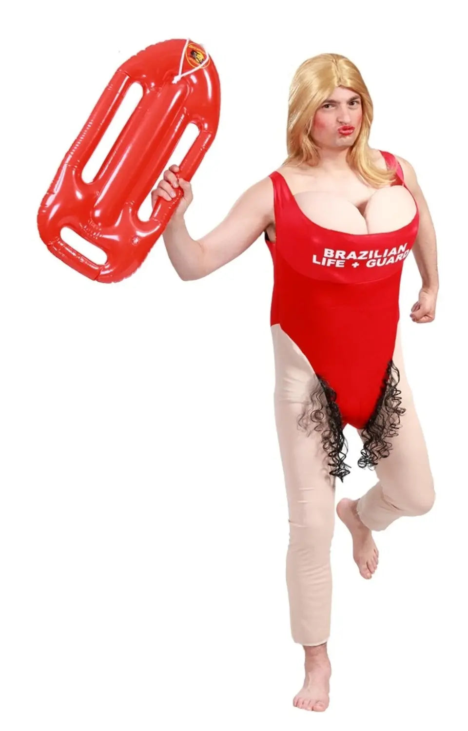 Disfraz vigilante machote de la playa con mono divertido para Carnaval