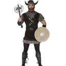 Disfraz vikingo para hombre con cuernos, cinturón y manguitos estilo guerrero nórdico para Carnaval