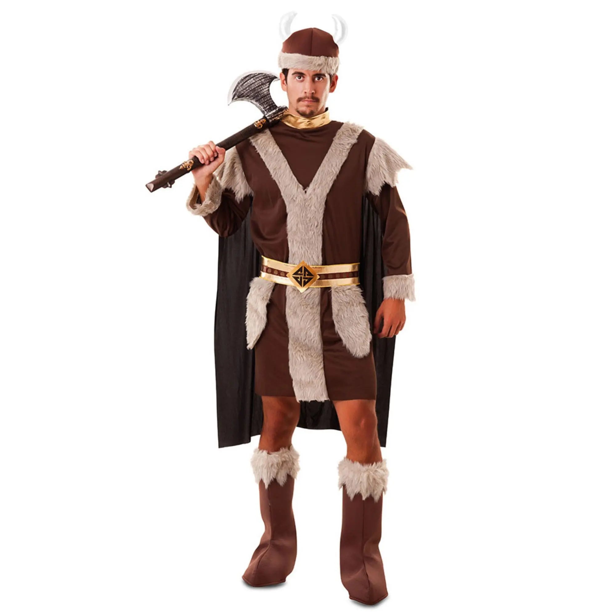 Disfraz de vikingo para hombre adulto con túnica sombrero cinturón y cubrezapatos ideal para Carnaval o fiestas