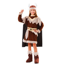 Disfraz de vikinga para niña con túnica sombrero cinturón y cubrezapatos ideal para Carnaval o fiestas escolares