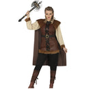 Disfraz de vikinga nórdica para mujer con túnica, capa y cinturón estilo guerrera bárbara para Carnaval