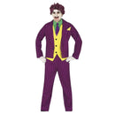 Disfraz de villano loco adulto con traje morado inspirado en Joker