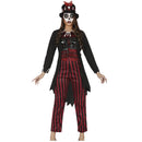 Disfraz de vudú hechicera para mujer con chaqueta, corset, pantalón y sombrero ideal para Halloween