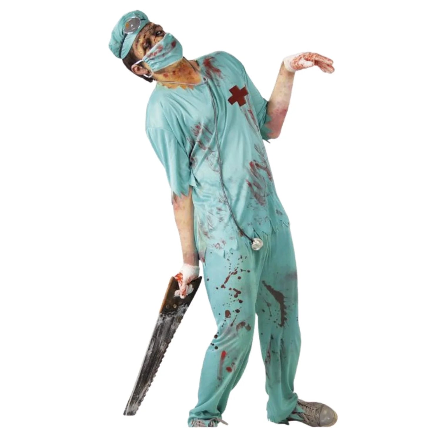Disfraz Zombie Cirujano con mascarilla y gorro