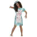 Disfraz zombie enfermera mujer con vestido y cofia para Halloween