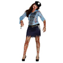 Disfraz zombie policía adulta con vestido y gorro para Halloween
