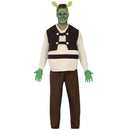 Disfraz de ogro adulto con camisa, pantalón y cinturón estilo personaje de dibujos animados para Carnaval y Halloween