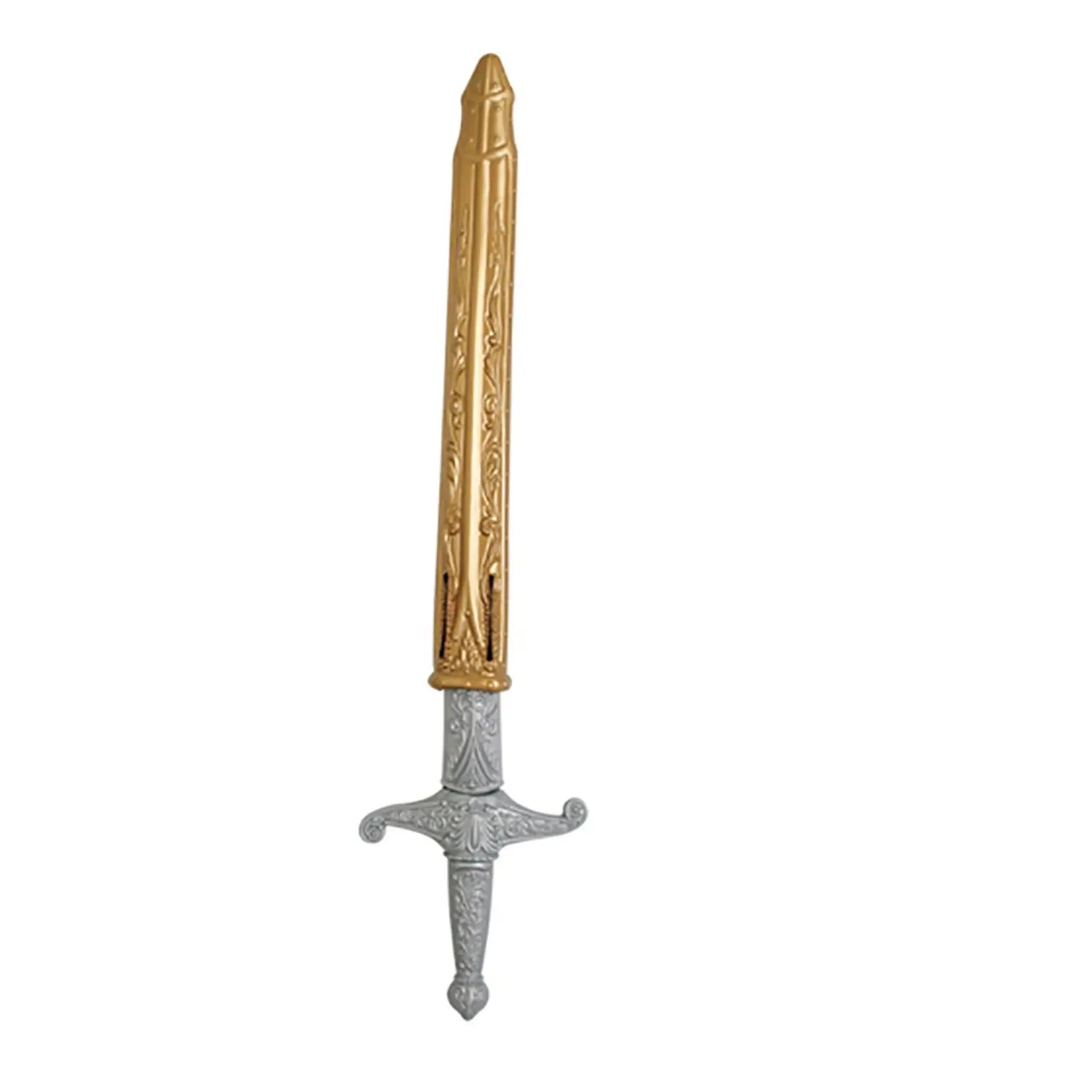 Espada romana de plástico con funda decorativa dorada de 60 cm para disfraces de centurión y gladiador