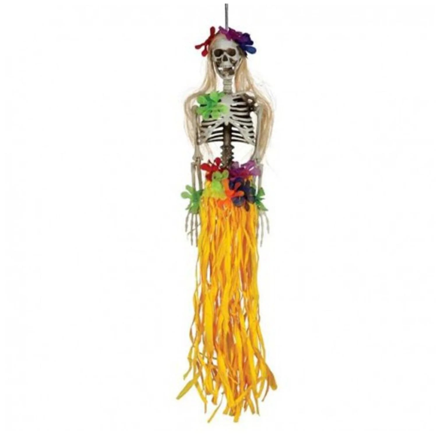 Esqueleto hawaiano decorativo de 90 cm para fiestas tropicales y Halloween
