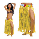 falda hawaiana de rafia amarilla 75 cm complemento para look tropical o fiesta veraniega