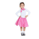 falda pin up rosa infantil con enagua y pañuelo complemento para look años 50 en fiestas temáticas