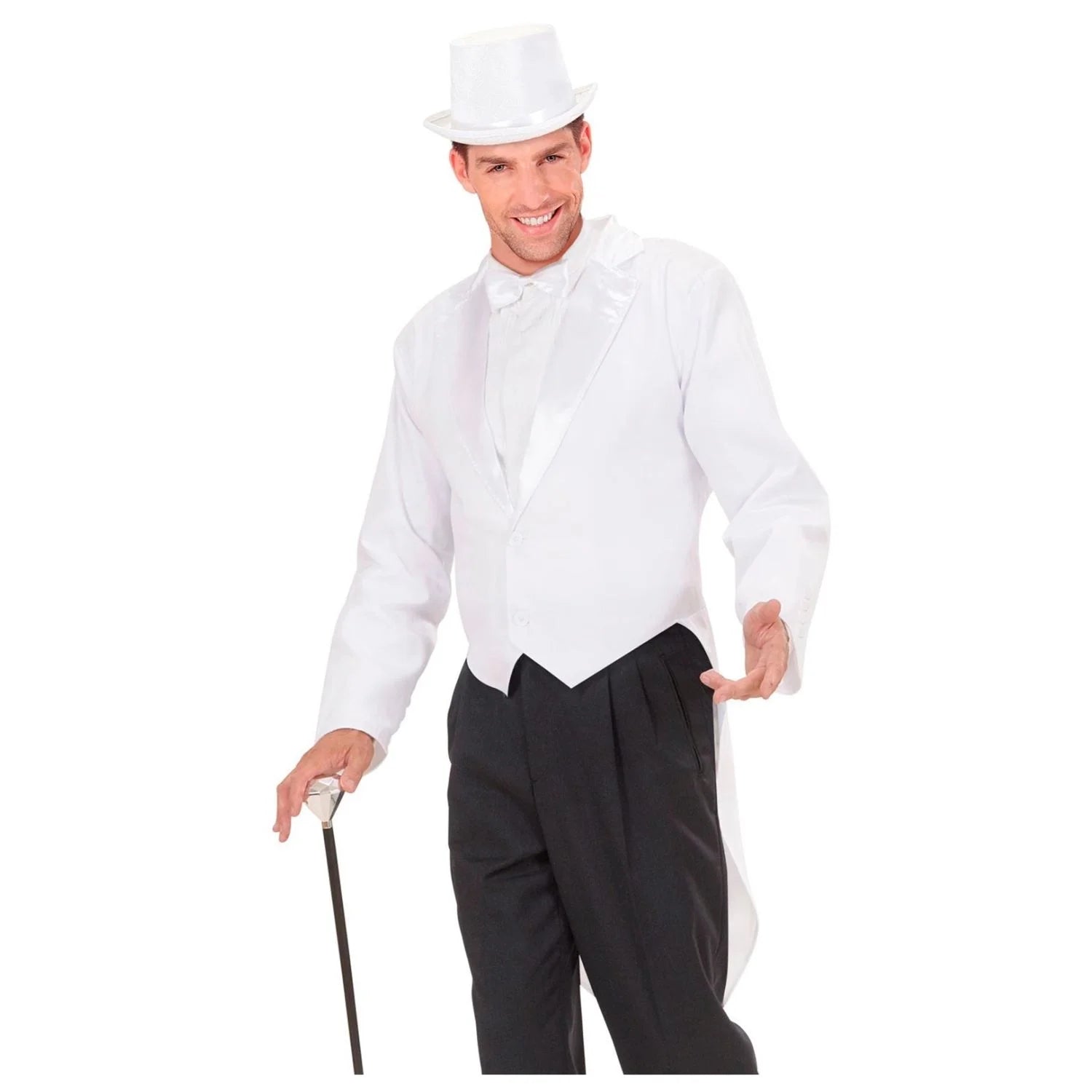 Frac blanco elegante para hombre ideal para Carnaval y espectáculos
