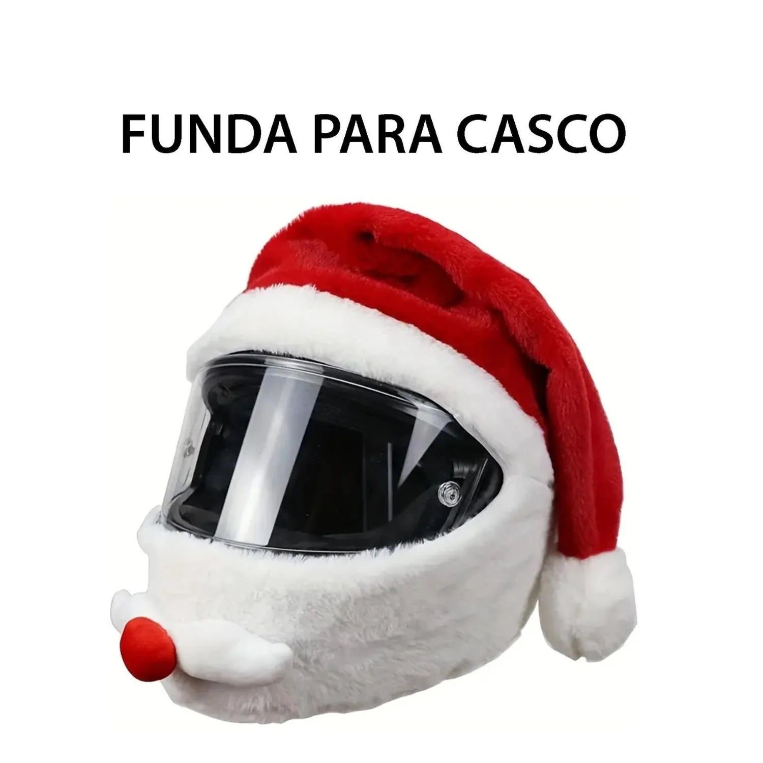funda para casco de moto de papá noel para navidad