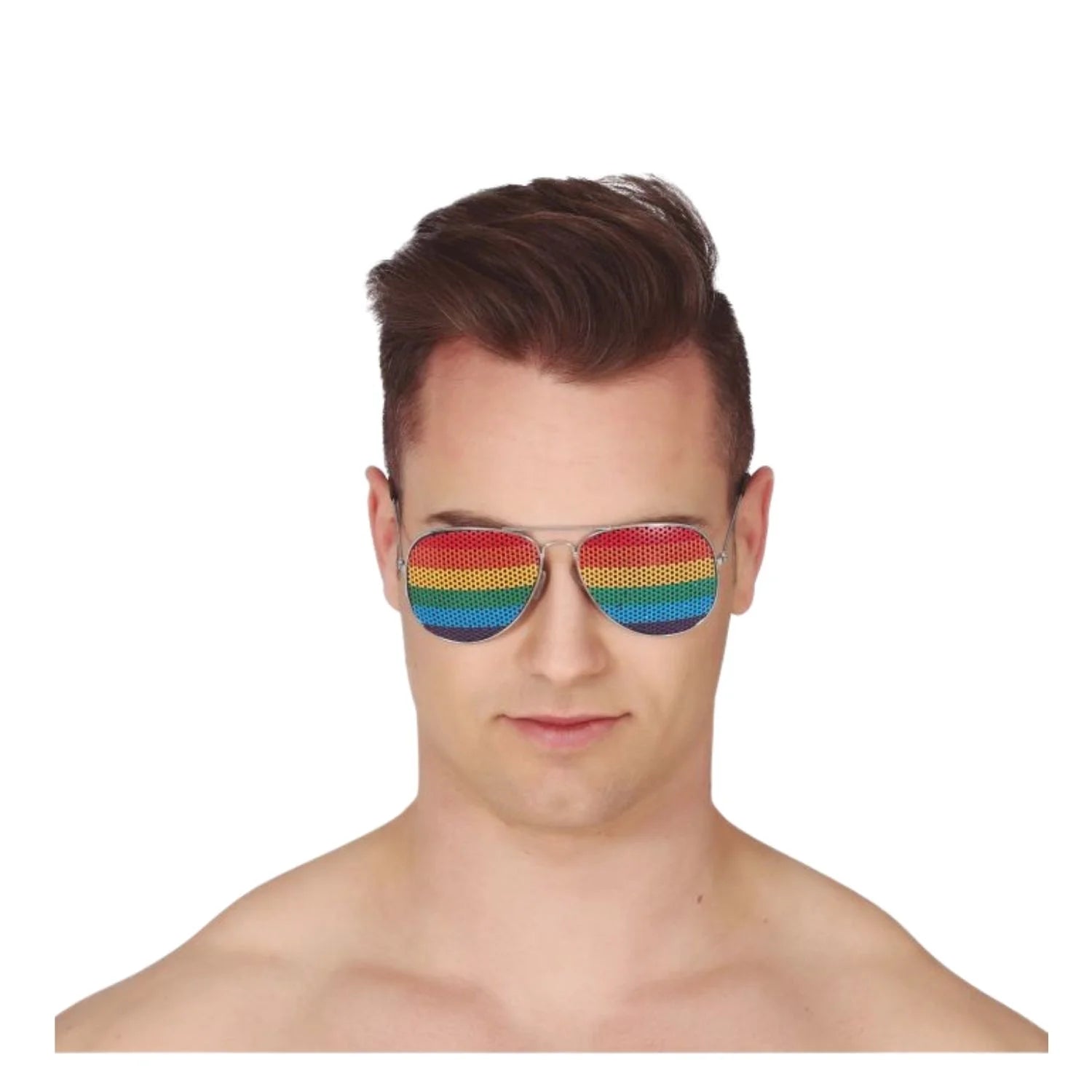 gafas estilo aviador multicolor con lentes efecto arcoiris para disfraz o fiesta
