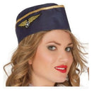 Gorro de azafata para adulto complemento de aviación para fiestas