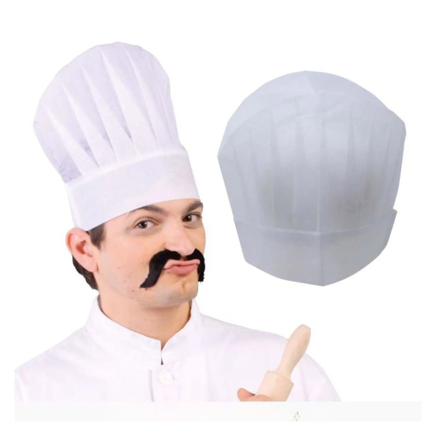 Gorro de cocinero de papel complemento de chef para fiestas