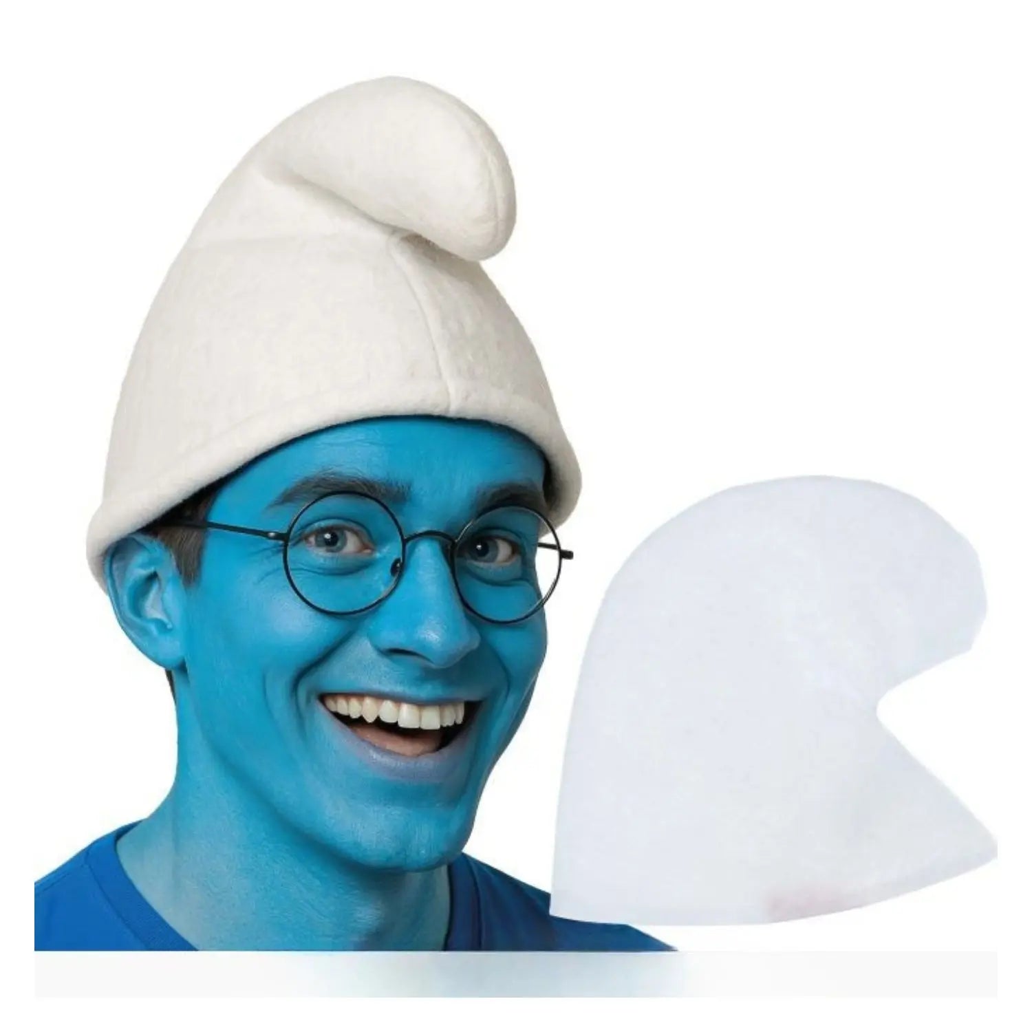 Gorro de pitufo blanco para adulto complemento de personaje de dibujos