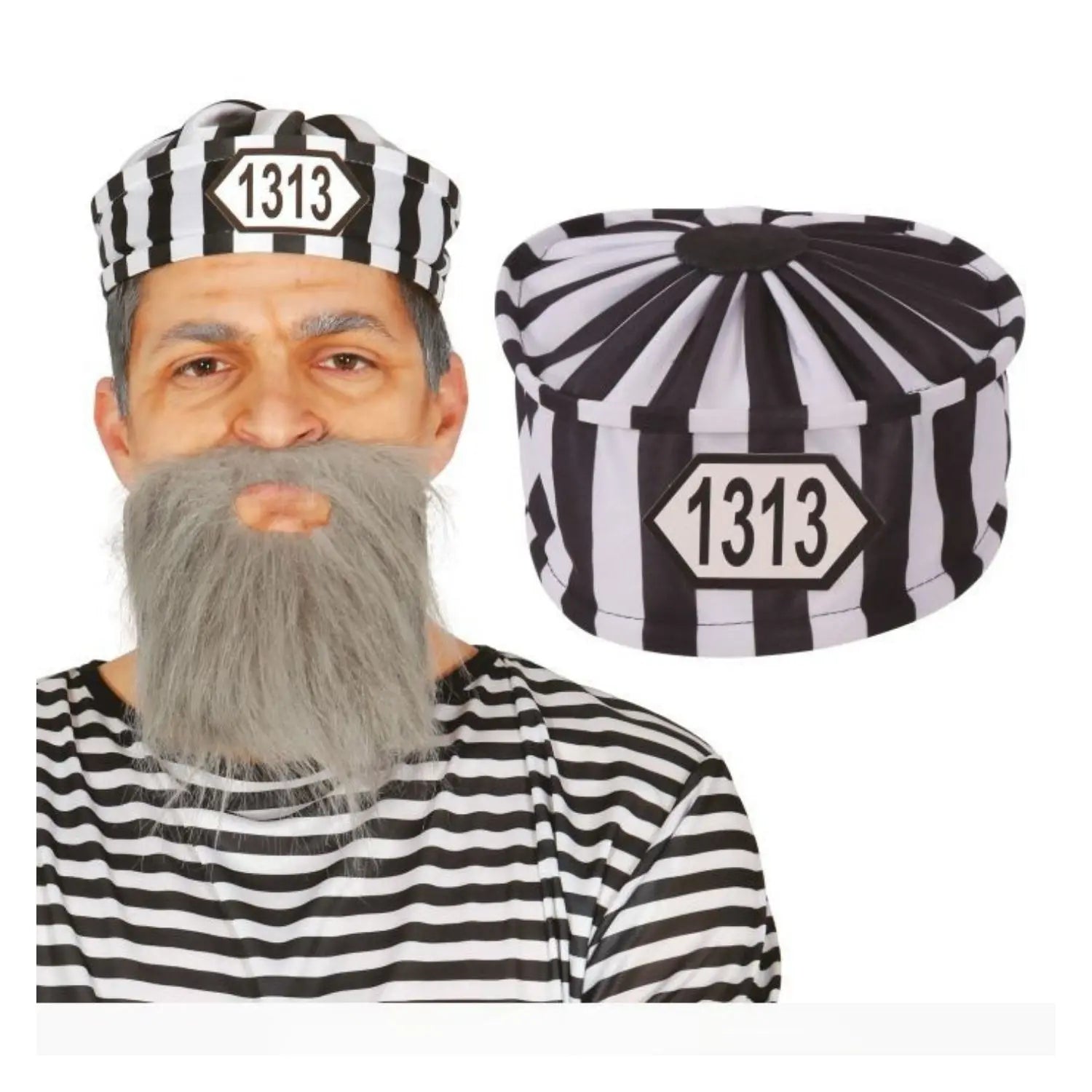 gorro de presidiario de tela complemento para disfraz de preso carnaval