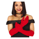 guantes largos rojos cabaret de 42 cm elegantes para look sofisticado