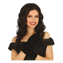 guantes negros cortos elegantes de 20 cm para look versátil y sofisticado