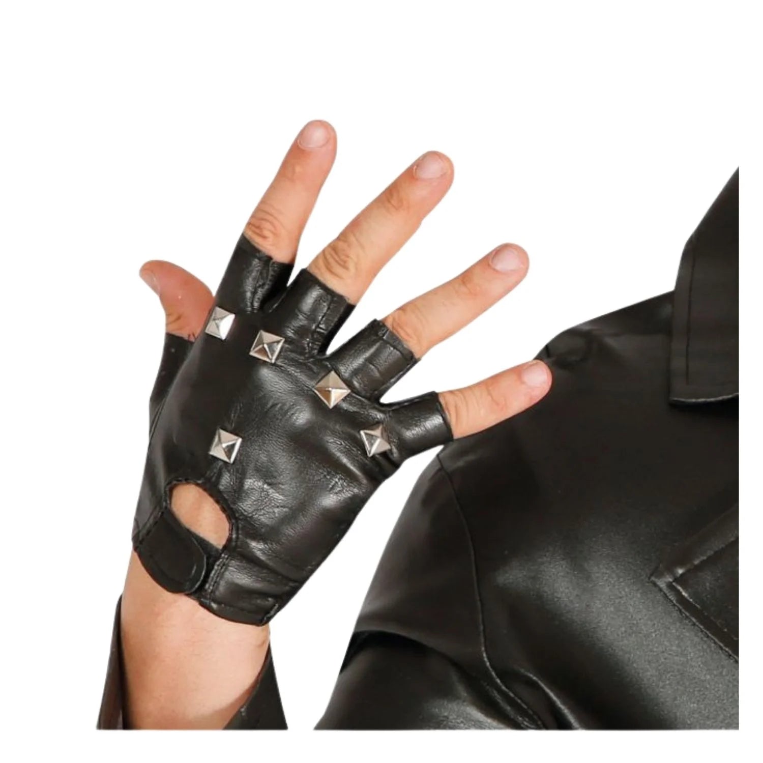 Guantes punky con tachuelas accesorio punk para completar look rebelde en fiestas temáticas