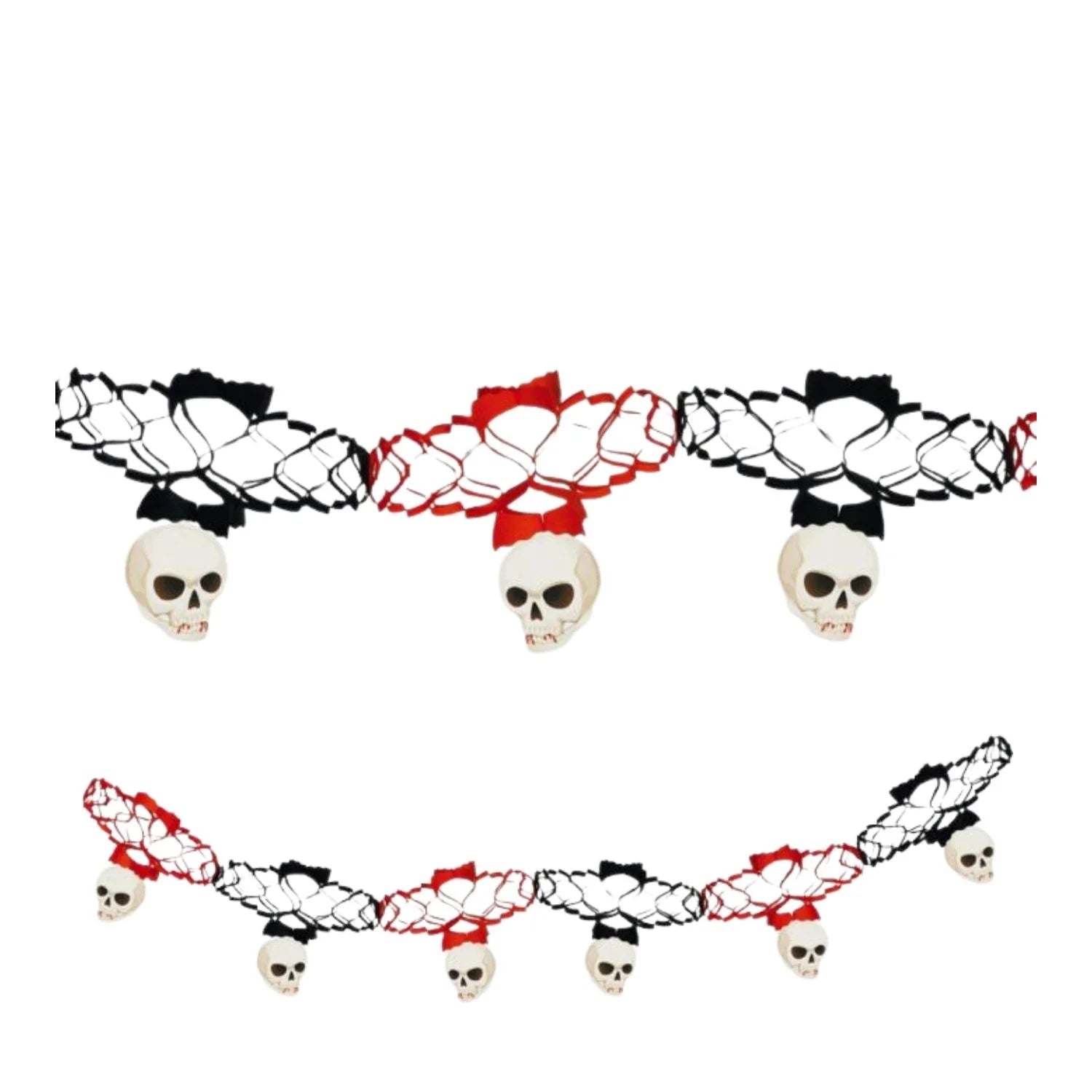 guirnalda de calaveras y huesos para decoración halloween ambiente terrorífico